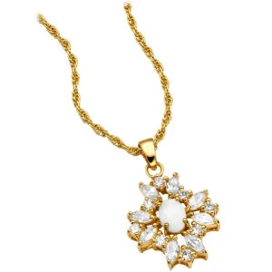 Opal Pendant Necklace - One Size Image 1