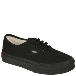 Vans Kids' Authentic Canvas Trainers - Black/Black - 10 - - Image 1