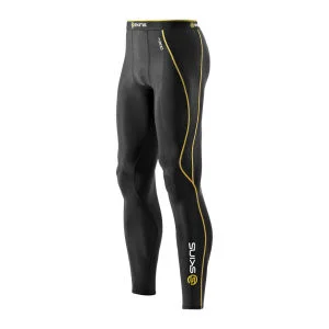 Skins A200 Active Compression Long Tights - Black/Yellow - XS - Black/Yellow Image 1