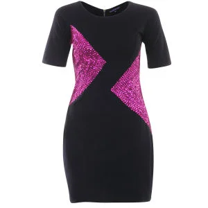 Sugarhill Boutique Woman's Rocket Dress - Black/Hot Pink - 8 - Black/HotPink Image 1