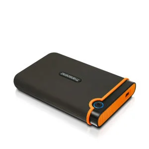 Transcend StoreJet 25M2 500GB External USB 2.0 Hard Drive, Military Grade Shock Resistant - Orange Image 1