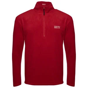 55 Soul Men's Inca Half Zip Fleece Sweatshirt - Warm Red/Silver Grey - S - Red/Silver Grey Image 1