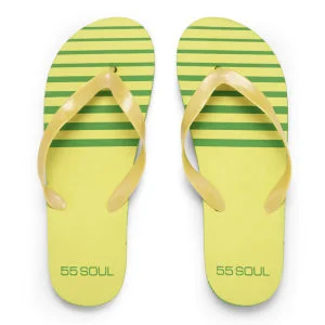 55 Soul Men's Flip Flops - Yellow - 6/7 - Yellow Image 1