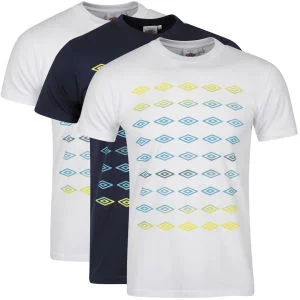 Umbro Men's 3-Pack T-Shirts - White / White / Dark Navy - S - White/White/Dark Navy Image 1