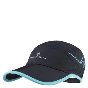 RonHill Men's Trail Running Cap - Black/Hawaii Blue Image 1