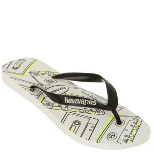 Havaianas Unisex 4 Nite Flip Flops - White/Black - 33/34 - White Image 1