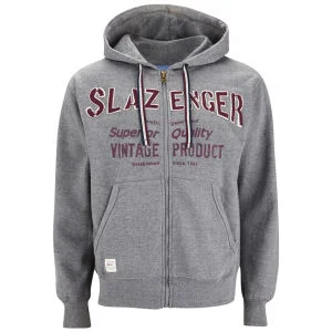 Slazenger Men's St. John Zip Thru Applique Hoody - Dark Grey Marl - S - Dark Grey Marl Image 1