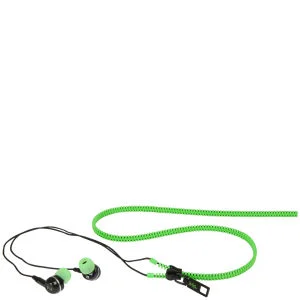 iHip Zip Tangle Free Zippered Earphones - Green Image 1
