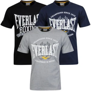 Everlast Men's 3-Pack Graphic T-Shirts - Black/Grey Marl/Navy - S - Black/Grey/Navy Image 1