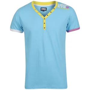 Henleys Men's Exemplary Neck T-Shirt - Turquoise/Yellow - S - Turquoise/Yellow Image 1