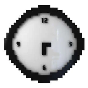 Pixelated Wall Clock Image 1