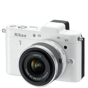 Nikon 1 V1 Compact System Camera with 10-30mm Lens Kit - White (10.1MP) 3 Inch LCD Image 1