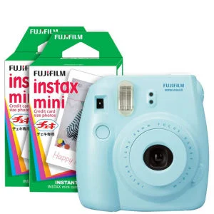 Fujifilm Instax Mini 8 Instant Photo Camera Bundle with 40 Photo Film Pack - Blue Image 1