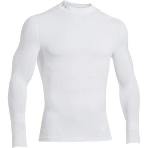 Under Armour Men's Evo Coldgear Compression Long Sleeve Mock - White/Steel - S - White/Steel Image 1