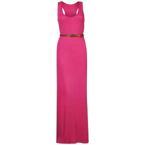 Influence Women's Racer Back Maxi Dress with Belt - Hot Pink - S-M - Hot Pink Image 1