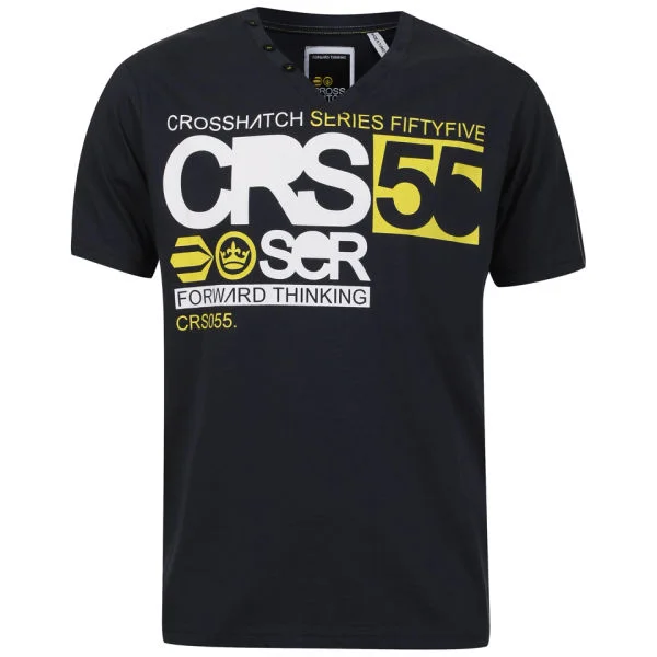 Crosshatch Men's New Bumbles V-Neck T-Shirt - Ink - S - ink Image 1