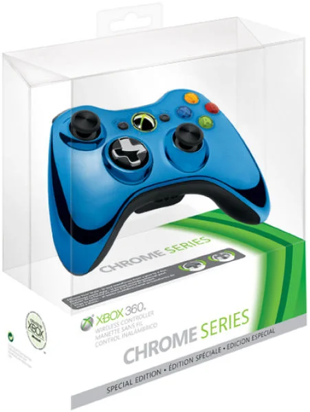 Xbox 360 Chrome Wireless Controller: Blue Image 1