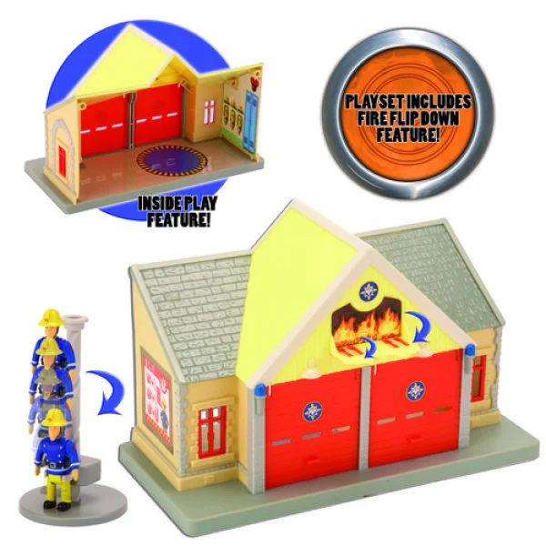 Fireman Sam Mini Playset with Figure - Fire Station Image 1
