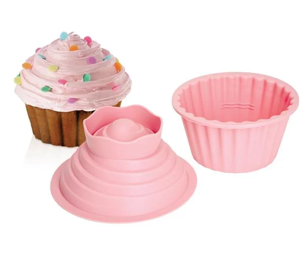 Giant Pink Cupcake Mould Image 1