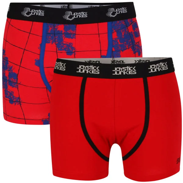 Joystick Junkies Men's Two Pack Boxers - Red Pattern / Red - S Image 1