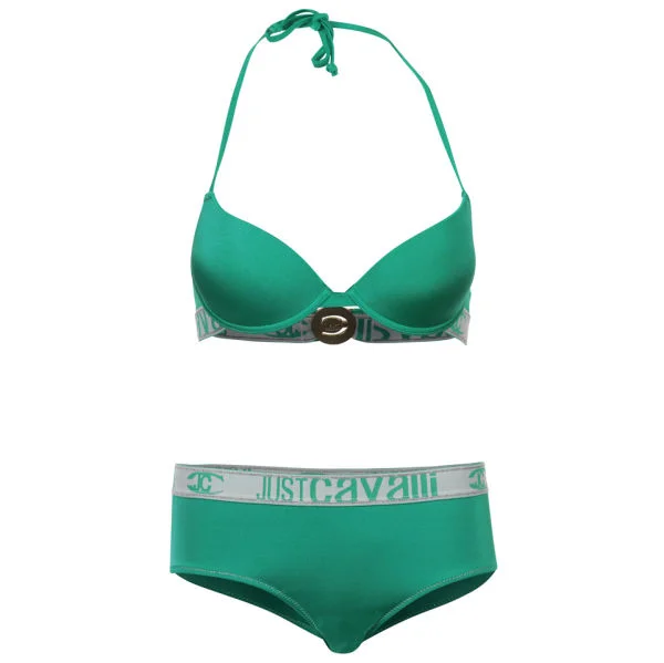 Just Cavalli Women's Logo Waistband Bikini - Aqua Green - 8 - Green Image 1