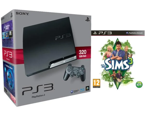 Playstation 3 PS3 Slim 320GB Console: Bundle (Includes The Sims 3) Image 1