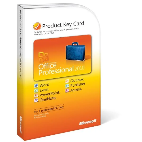 Office 2010 Professional (Product Key Card) Image 1