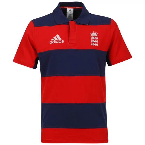 adidas Men's England 3 Lions Short Sleeved Polo - Red/Navy - 36/38 - Red/Navy Image 1