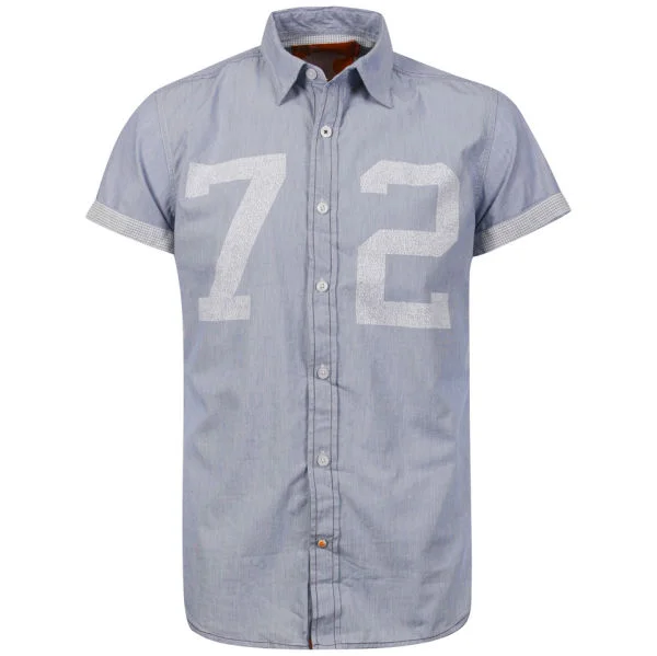 Soul Cal Men's Humanise Short Sleeved Shirt - Blue/White - XS - Blue/White Image 1