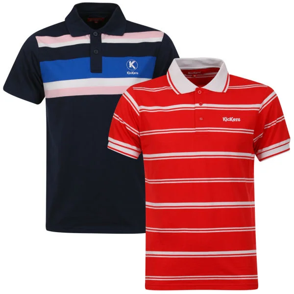 Kickers Men's Kerome 2-Pack Polos - Blue/Red - S Image 1