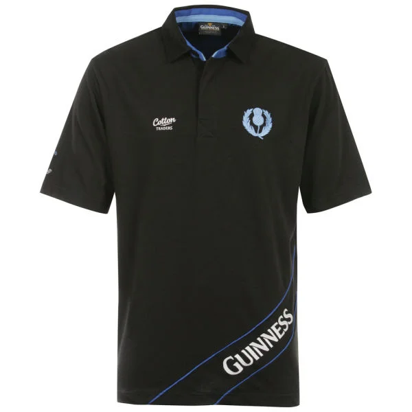 Cotton Traders Scotland Pique Polo Classic - Black - M - Sky Image 1