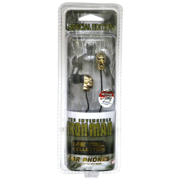 iHip Marvel Retro Earphones - Iron Man Image 1