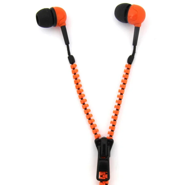 Zip Earphones - Orange/Black Image 1