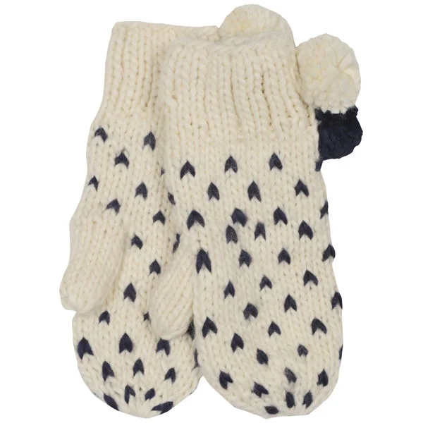 French Connection Women's Raindrops Pom Pom Mittens - One Size - Oyster Image 1