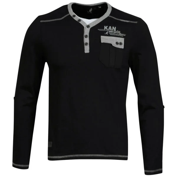 Kangol Men's Trans Jersey Long Sleeved T-Shirt - Black - S - Black Image 1