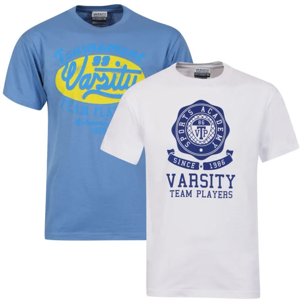 Varsity Team Players Men's 2-Pack T-Shirt - White Sophomore/Light Blue Richmond - S - White/Blue Image 1