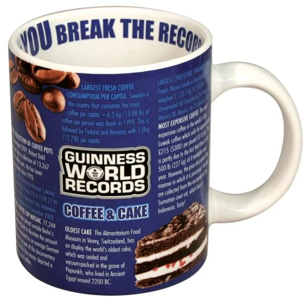 Guinness WR - Coffee Records Mug with Coffee Image 1