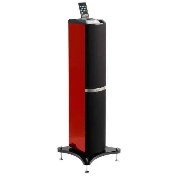 Lenco Tower 1 Speaker with iPod Docking Tower (Red) Image 1