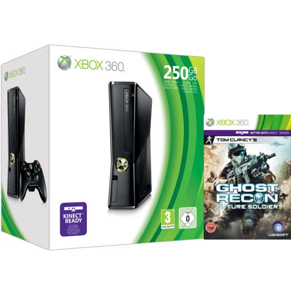 Xbox 360 250GB Console: Bundle (Includes Tom Clancy's Ghost Recon 4: Future Soldier) Image 1