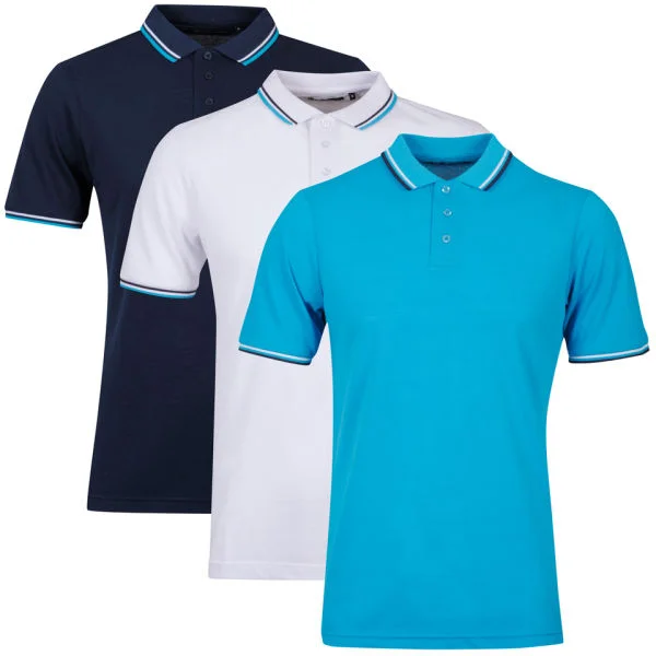 Brave Soul Men's 3-Pack Tip Polo - Teal/White/Navy - S - Teal/White/Navy Image 1
