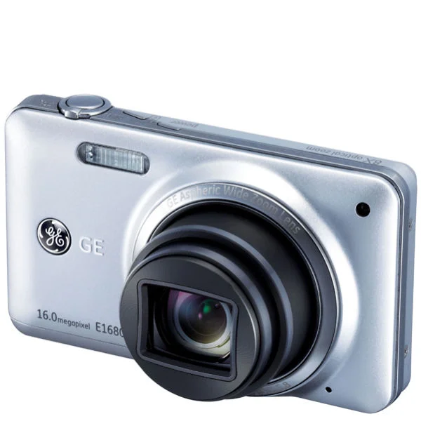 GE E1680W Digital Camera - Silver (16MP, 8 x Optical Zoom, 3 Inch LCD) Image 1