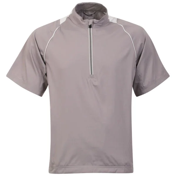 adidas Men's Short Sleeve Quarter Zip Polo - Grey - S - Grey Image 1