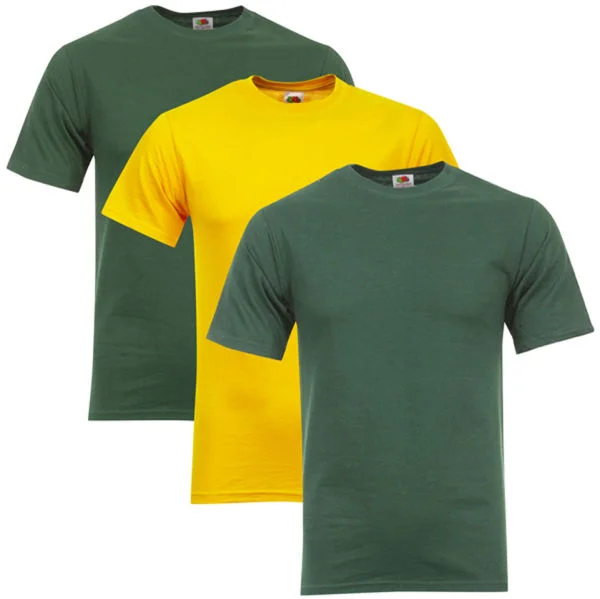 Fruit of the Loom/Jerzees Men's 3 Pack T-Shirts - XXXL - Green/Sage/Yellow Image 1
