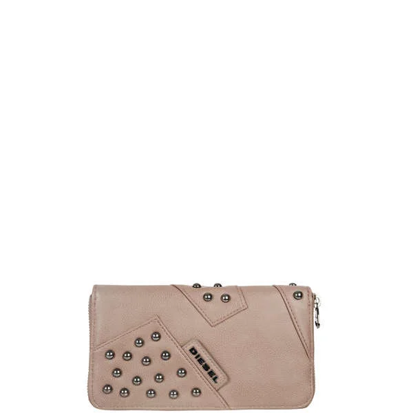 Diesel Punktour Gran -Tour Stud Detail Zipped Purse - Antker Brown Image 1