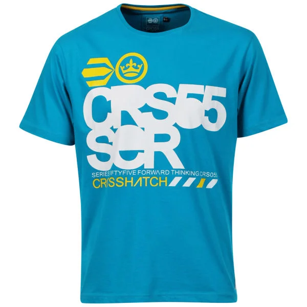 Crosshatch Men's Burnie Crew Neck T-Shirt - Blue Jewel - S - Blue Jewel Image 1
