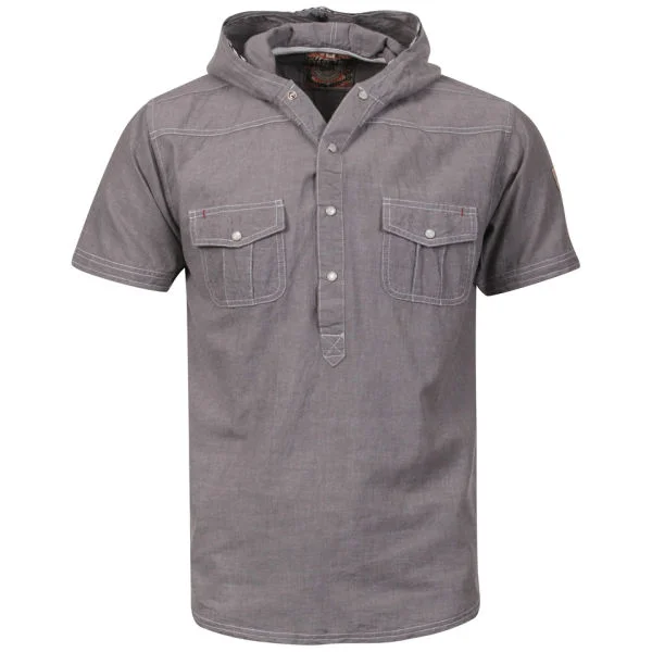 Brave Soul Men's Luchan Double Hood Shirt - Charcoal - S - Charcoal Image 1
