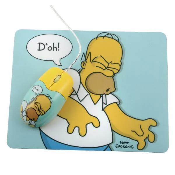 Simpson's Optical Mouse & Mouse Mat Set Image 1