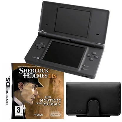 DSI Black Console (Including Sherlock Holmes & Flip & Play Black Case) Image 1