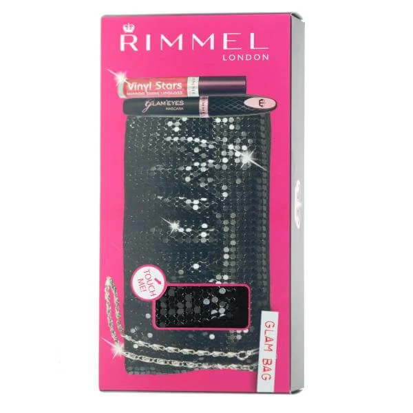 Rimmel Gift Set - Black Party Bag Mascara 8ml and Lip Gloss 5ml Image 1