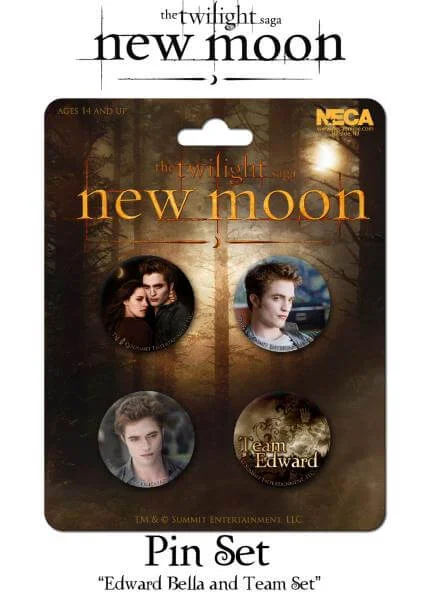 Twilight New Moon Pin Set Of 4 - Edward, Bella And Team Set Image 1